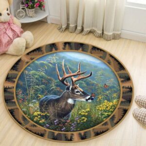 Deer Hunting Round Carpet Rug – Round Rugs RG710