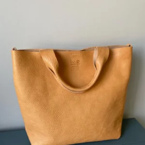 Genuine Natural Leather Tote Bag, Handmade Leather Tote